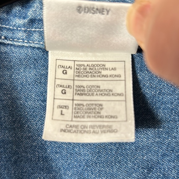 Vintage 90s Winnie the Pooh your denim button down shirt size large - Picture 6 of 8